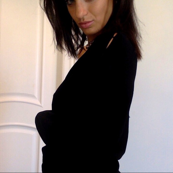 Italian designer Sarah Pacini black slit top - Picture 3 of 4